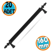 (SERT PLASTİK)  20 Adet 160 mm Siyah Mobilya Çekmece Mutfak Dolap Kapak Dolabı Kulpu Kulbu Kulpları thumbnail 1