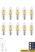 3 Renkli Led Filament Rustik Ampul 6W E14 C35 ERD-260 - 1