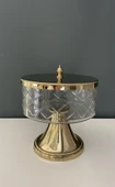 LAMEDORE AYAKLI VE KAPAKLI ORTA BOY KAVANOZ GOLD 18,5X18,5X20,5 CM - 2