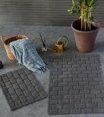 HC&W Wall 2'li Koyu Gri Banyo Paspası Seti - 1