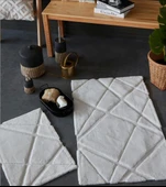 HC&W Modern 2'li Ekru Banyo Paspası Seti - 1
