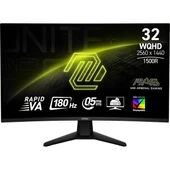 MSI 31.5" VA MAG 32CQ6F 1MS 180HZ HDMI-DP KAVISLI GAMING MONİTÖR 2560X1440 thumbnail 1