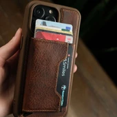 Mekanizmalı ve Magsafe özellikli Hakiki Deri Slim Kartlık - 5