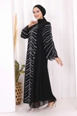 Taş Detaylı Abiye Elbise 3915 Siyah thumbnail 3