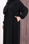 Şallı Kruvaze Namaz Elbisesi 6027 Siyah thumbnail 6