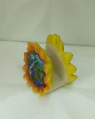 Ayçiçek Peçetelik Seramik Peçete Yemek Antalya Görselli Mutfak Tezgah Masa Dekor - 2