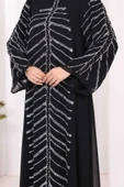 Taş Detaylı Abiye Elbise 3915 Siyah thumbnail 6