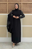 Taş Detaylı Yelekli Elbise Takım 3929 Siyah thumbnail 1