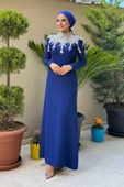 Taş Detaylı Abiye Elbise 3916 Lacivert thumbnail 1