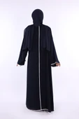 Önden Bağlama Detaylı Abaya 70005 Lacivert thumbnail 3