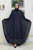 Taş Detaylı Abayalı Elbise Takım 3927 Siyah thumbnail 1