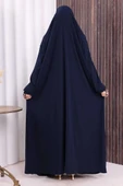 Kendinden Peçeli Sufleli Cilbab 6032 Lacivert thumbnail 4