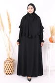 Sufleli Namaz Elbisesi 6034 Siyah - 1