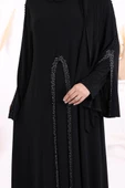 Pelerin, Elbise ve Şal Üçlü Takım 3932 Siyah thumbnail 6