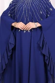 Fırfırlı Taş Detaylı Elbise 3936 Lacivert thumbnail 6