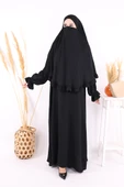 Sufleli Namaz Elbisesi 6034 Siyah - 6