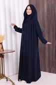Kendinden Peçeli Sufleli Cilbab 6032 Lacivert thumbnail 3