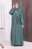 Şallı Kruvaze Namaz Elbisesi 6027 Mint thumbnail 2