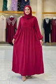 Şallı Kruvaze Namaz Elbisesi 6027 Bordo - 1