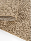 Sisaluna 4443 Bej Jüt Tabanlı Modern Dokuma Kilim Sisal Hasır Halı - 3