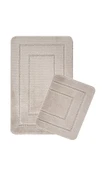 Doğal Kaymaz Taban Banyo Paspas Seti Uzun Ömürlü Yumuşak Dokulu Su Emici Yıkanabilir Çerçeve Set 50x80-50x40 - 11