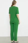 Sıfır Yaka Düğmeli Viskon Takım - Yeşil thumbnail 6