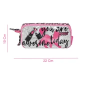 Muggle 2 Bölmeli Fashion Totally Kalemlik Pembe (MU-9075) thumbnail 2