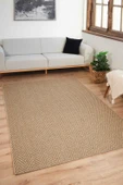 Sisaluna 4441 Bej Jüt Tabanlı Modern Dokuma Kilim Sisal Hasır Halı - 3