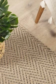 Sisaluna 4441 Bej Jüt Tabanlı Modern Dokuma Kilim Sisal Hasır Halı - 1