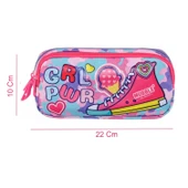 Muggle 2 Bölmeli Girl Power Kalemlik Pembe (MU-9016) - 2