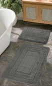 Doğal Kaymaz Taban Banyo Paspas Seti Uzun Ömürlü Yumuşak Dokulu Su Emici Yıkanabilir Çerçeve Set 50x80-50x40 - 1