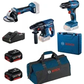 Bosch Professional Gsr 185-LI + Gws 180-LI + Gbh 180-LI 2X4.0AH Akülü Kombo Kit -0615990N1Y - 1
