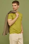 Sıfır Yaka Basic Tişört - Yeşil - 2