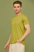 Sıfır Yaka Basic Tişört - Yeşil - 3