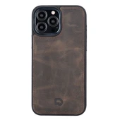 Apple iPhone 13 Pro Max Uyumlu Deri Cüzdanlı Kılıf Acı Kahve - 5