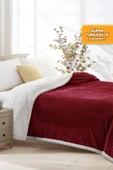 Sherpa Battaniye Çift Kişilik Çizgili Yumuşak Peluş Wellsoft Yatak Örtüsü - 8
