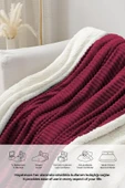 Sherpa Battaniye Çift Kişilik Çizgili Yumuşak Peluş Wellsoft Yatak Örtüsü - 12