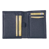 Purahide Deri Cüzdan, 7 Adet Kart Bölmesi, Dokulu Lacivert - 1