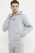 Oversize Kapüşonlu Sweatshirt - Gri thumbnail 3