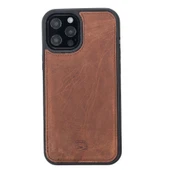 Apple iPhone 12 Pro Max Uyumlu Deri Cüzdanlı Kılıf Antik Kahve - 5