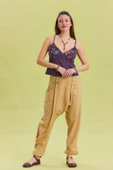 Kruvaze Elastik Paça Kadın Şalvar Pantolon - 6
