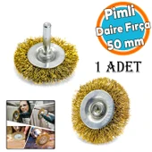 Boya Kurum Pas Zımparalama Kazıma Temizleme Fırçası Pimli Çanak Daire Tel Fırça Matkap Uyumlu 50 mm - 1