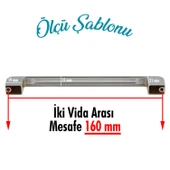 Mutfak Kulpu Çekmece Dolap Kapak Kulbu Metal Kulp Mobilya Krom Renk 160 mm Dolabı Kulpları 10 Adet thumbnail 2