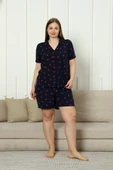 Büyük Beden  Kısa Kollu Milan Gömlek Pijama Takımı- Genç Anne Serisi - 3