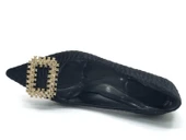 Feles Kadife Taş Toka Detaylı Stiletto Kadın Topuklu Ayakkabı thumbnail 5