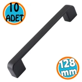 Mobilya Banyo Mutfak Dolabı Çekmece Dolap Kapak Kulpu Kulbu Siyah 128 mm Metal Kulp 10 Adet thumbnail 1