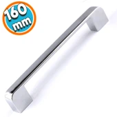 Mutfak Kulpu Çekmece Dolap Kapak Kulbu Metal Kulp Mobilya Krom Renk 160 mm Dolabı Kulpları 10 Adet thumbnail 5