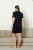 Büyük Beden  Kısa Kollu Milan Gömlek Pijama Takımı- Genç Anne Serisi - 4
