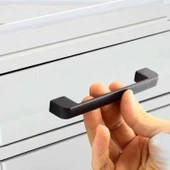 Mobilya Banyo Mutfak Dolabı Çekmece Dolap Kapak Kulpu Kulbu Siyah 128 mm Metal Kulp 10 Adet thumbnail 3