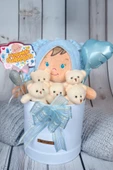 Özel Kutuda Uyku Arkadaşı Bebeto Peluş Bebeği ile Yeni Doğan Hediye Seti- Babyshower, Yenidoğan Hediyesi thumbnail 5